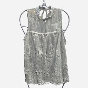 Women's mint green lacy boho tank top size xl (xl3)